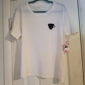 kate spade White and Black Short Sleeve Tee